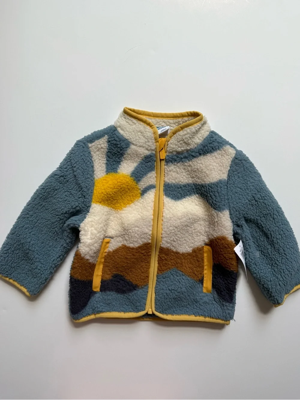 Old Navy Baby Sherpa Zipper Jacket in Vintage Sunset 12-18 months NWT